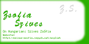 zsofia szives business card