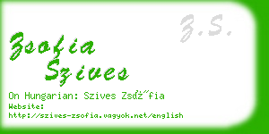 zsofia szives business card